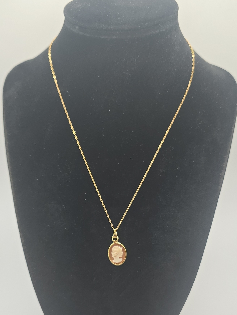 Vintage Gold Filled Cameo Pendant Necklace